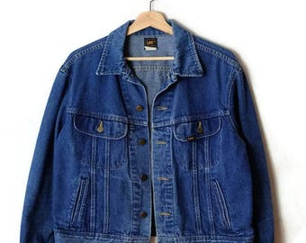 Damaged Vintage Lee Denim Jacket/Jean Jacket from 1980's/Grunge*