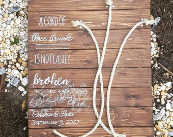 A Cord of Three Strands custom made sign