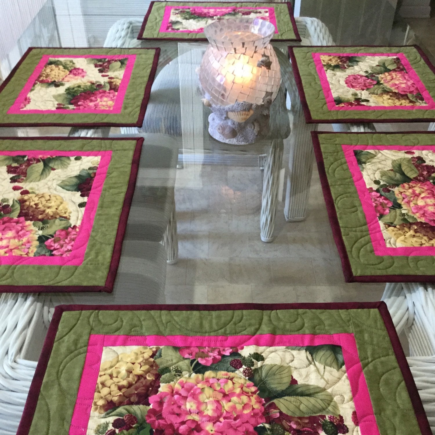 Quilted Placemats Botanical PlacematsFloral