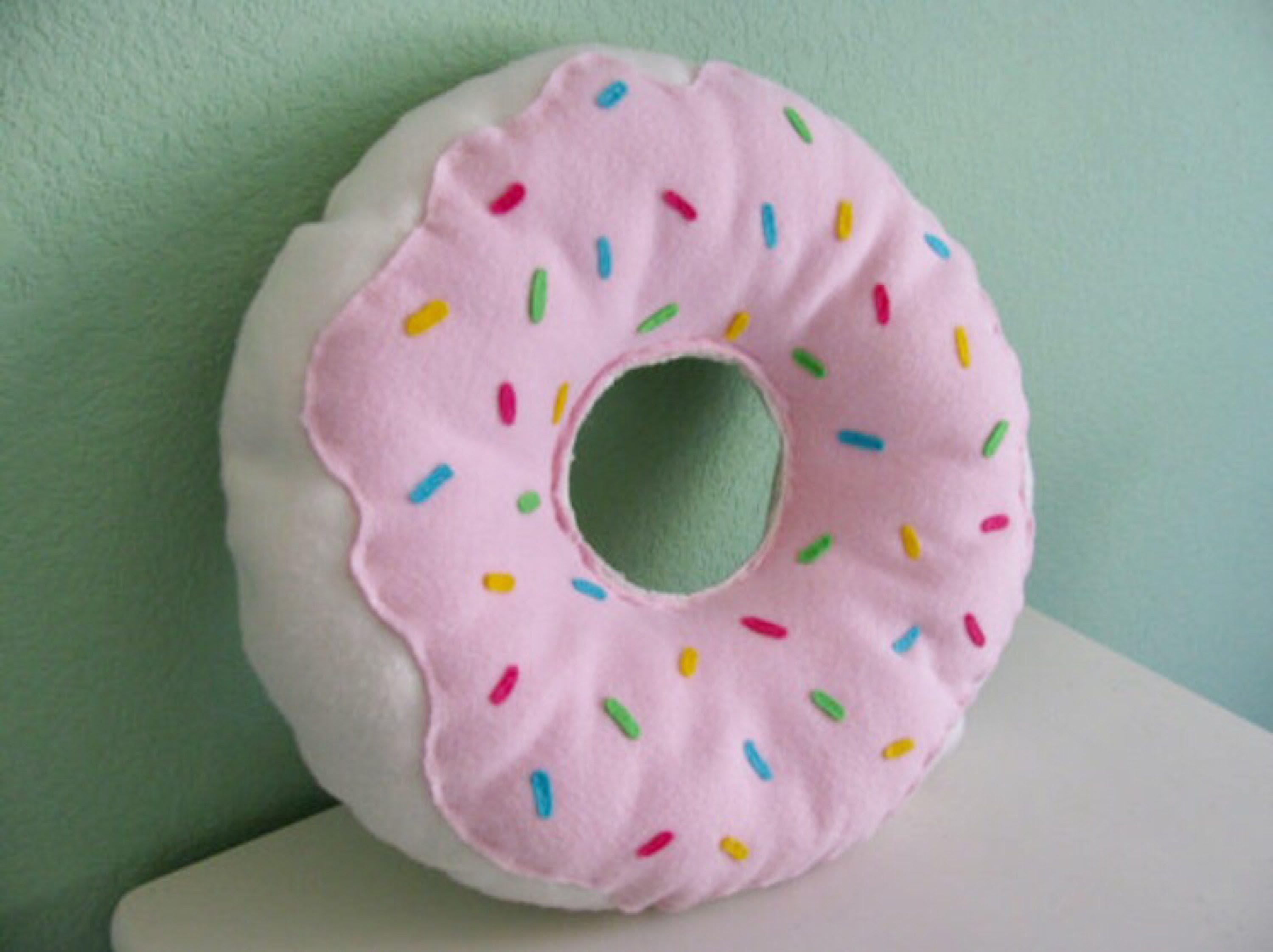 cat donut pillow