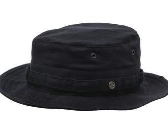 Safari Hiking Afghan Cotton Hat - black