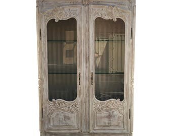 Antique French Armoire Vitrine Display Cabinet