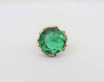 Koral Jewelry Created Emerald Vintage Gypsy Ring - 925 Sterling Silver Boho Chic Small Ring - View #10