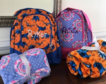 Personalized Toddlers Backpack - Zoey Bookbag - Dino Backpack - Preschool Backpack - KIDS Travel Bag - Monogram Backpack