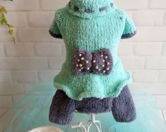 pet costume for dog small dog sweater crochet dog clothes hand knitted dog dress for dog dog in clothes Dog clothes yorkie dog clothes