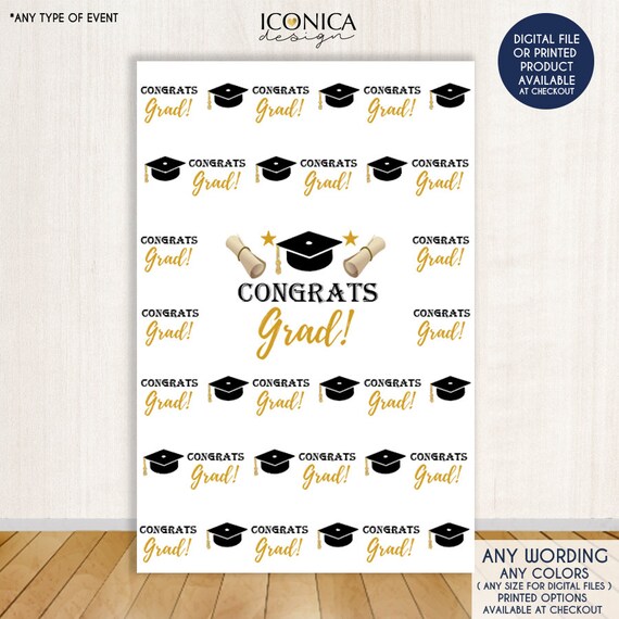 Graduation Party Backdrop, Congrats Grad Photo Booth Graduation ...