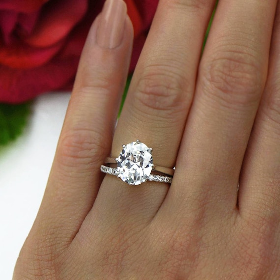4 ctw Oval Solitaire Bridal Set Oval Solitaire Ring Half