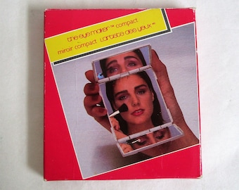 Vintage 80s AVON Compact Mirror Three way Eyemaker Makeup Tool in Box