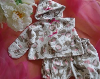 Baby, newborn, 0-3 months onesie mid-leg and jacket.