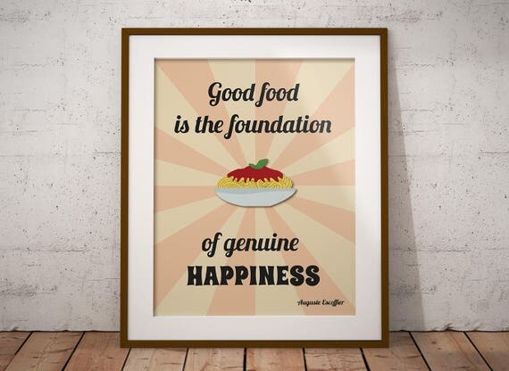 Poster cucina stampabile con citazione sul cibo download