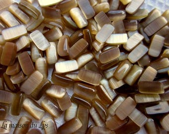 60 cabochons or brick collage CatEye glass blonde tobacco 5 grams