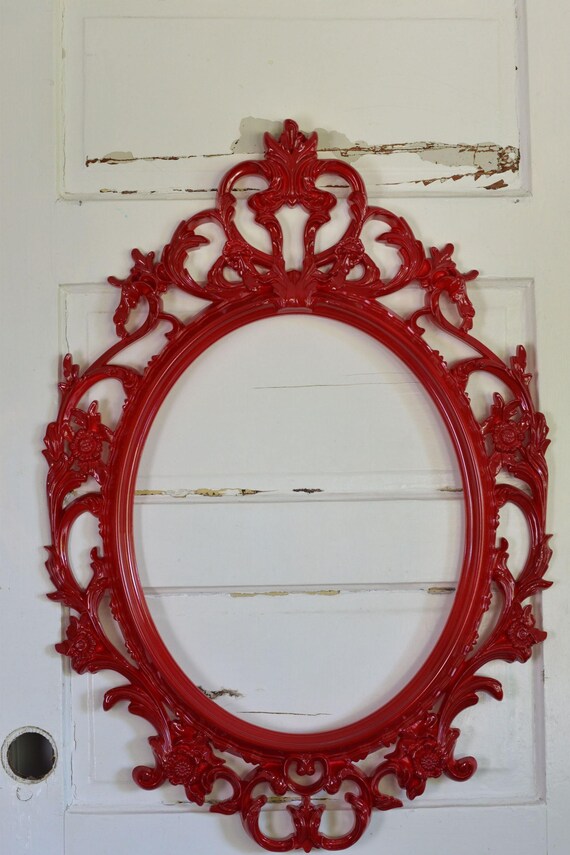 Red Oval Frame Red Ornate Wall Frame Wedding Photo Prop