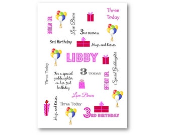 Personalised 1st Birthday Card - Personalized 1st Birthday Card - Typography Card,, 2nd birthday, 3rd birthday, Birthday Boy, Birthday Girl