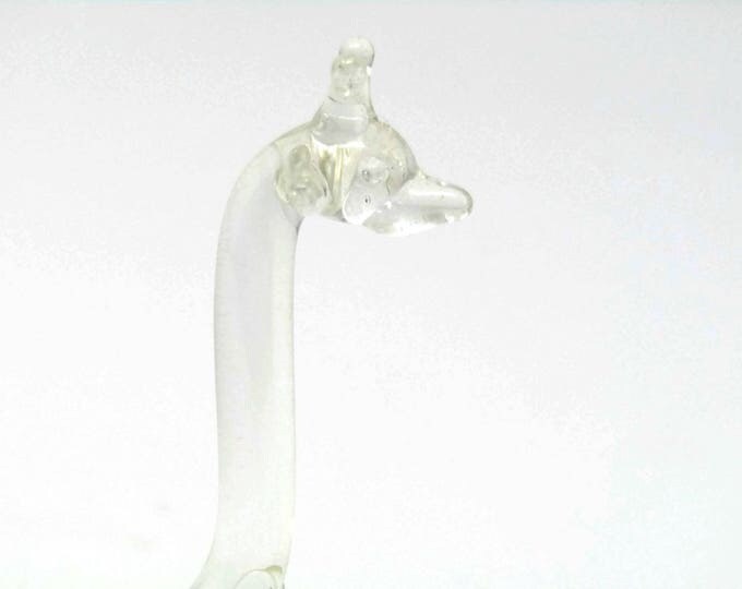 Vintage Art Glass Giraffe Figurine - Hand Blown Glass Giraffe - Art Glass Giraffe Figurine - Animal Sculpture Miniature Dollhouse Mom Teen