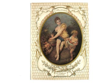 French Rococo Artist A. Watteau - Antique Engraving of Masterpiece - Work of Art Reproduction 1920 - Antique French Art Magazine