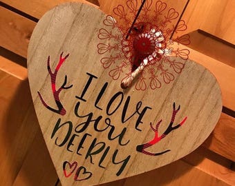 Deer print I love you deerly Printable wall art A3 / A4