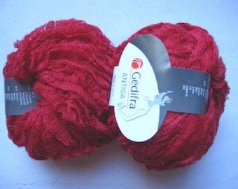 6 Pelotes Antiga rouge framboise 3101 Gedifra Laine Et Mohair