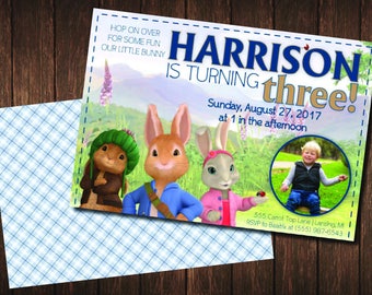 Peter Rabbit Birthday Invitation / Peter Rabbit Birthday Party / Beatrix Potter / Photo Invite / Rabbit Birthday Invite / Printable Invite