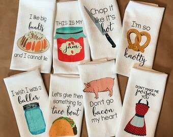 Funny Kitchen Towels - Kitchen Decor - Hostess Gift - Dish Towels - Housewarming Gift - Gift For Mom - Wedding Shower Gift - Hand Towel