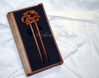 Wood Hair Fork/ Wood Hairfork/ Wood Hairfork/ Wood Barrette / Hand Carved Hair fork