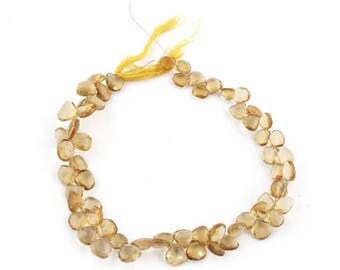 Mega Sale AAA Quality 1 Strand Beer Quartz Faceted Heart Briolettes - Beer Quartz Heart Beads 7x7mm-10x8mm 9.5 Inch SB1504
