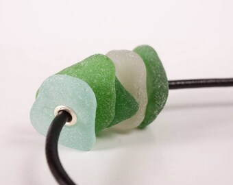 5 big sea glass bead, pandoracharm, pandora sea glass bead, Sea Glass with eyelet, Drilled Beach Glass, pandora, pandora sea glass