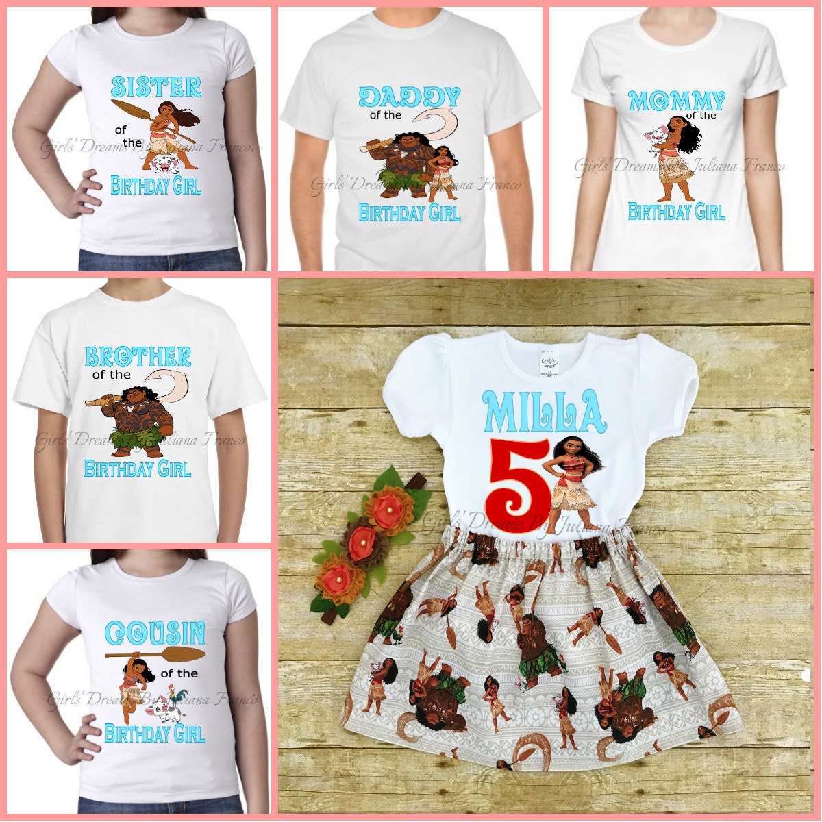 moana party shirts