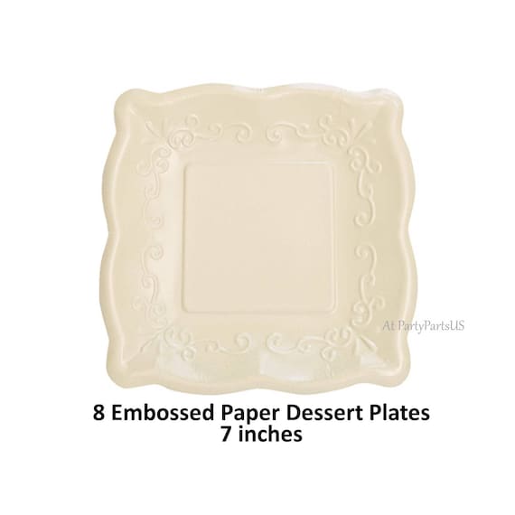 ivory cake plates, wedding tableware, fancy embossed, disposable ... ivory cake plates, wedding tableware, fancy embossed, disposable ...