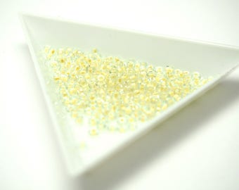 Yellow seed beads clear 2mm - 15g sachet