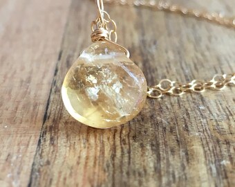 Citrine Necklace - Citrine Jewelry - Citrine Gemstone Necklace - Citrine - Stone Necklace - November Birthstone - Dainty Necklace