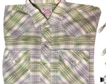 Vintage 40s 50s penney's ranchcraft pearl snap western metallic shirt
