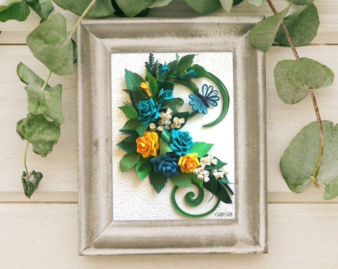 Handmade quilling wall art/ Roses/Romantic