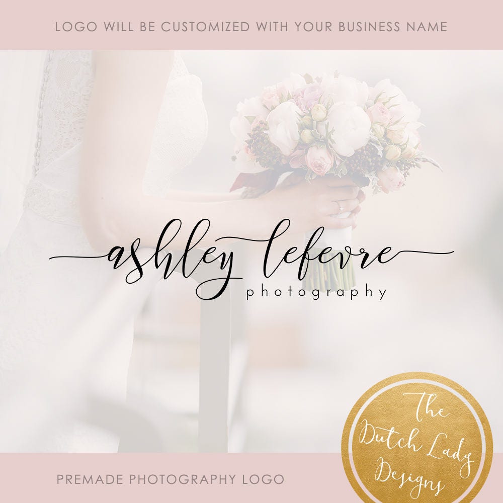 Premade Photography Logo Design Delivered in Black White