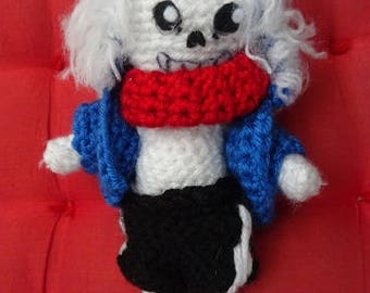 Undertale Sans Plush, San Crochet plush, Amigurumi Sans doll