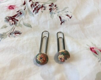 Floral Pattern Paperclip Bookmarks - Set of 2