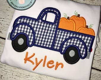 Old Truck Hauling Pumpkins Applique Design ~ Instant Download