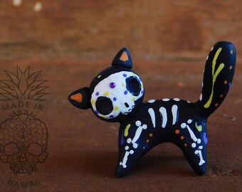 sugar skull cat plush