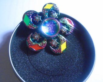 Moon and the Stars Metal Fidget Spinner in tin case Shipped from Pittsburgh, PA