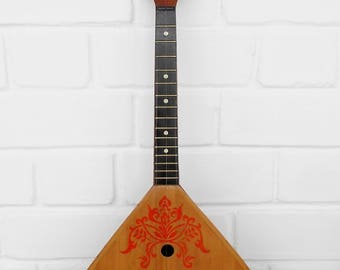 Soviet Folk Instrument, Russian balalaika, soviet vintage 3 - strings balalaika