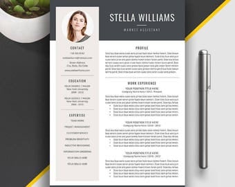 Professional Resume Template, CV Template, Modern Resume Bundle, Creative Simple Resume, Cover Letter, Instant Download, MS Word, Stella W