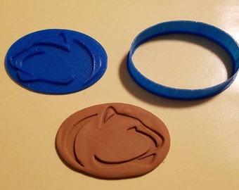 University Pride Series Penn State Logo Design Cookie/Fondant/Candy/Playdoh Cutter with Detail Impression Disc