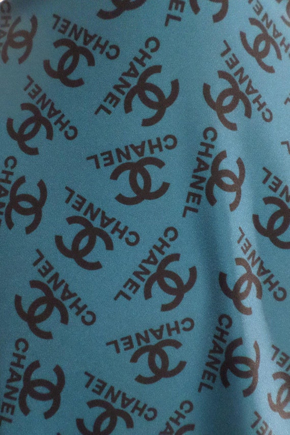 Chanel Inspired Designer Print Spandex Fabric By The Yard