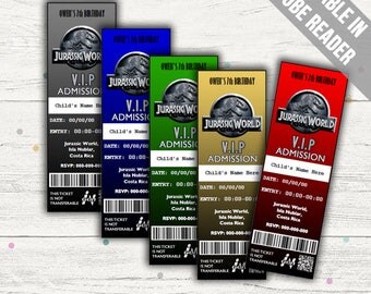 Jurassic World Invitations. Editable PDF. Instant Download.