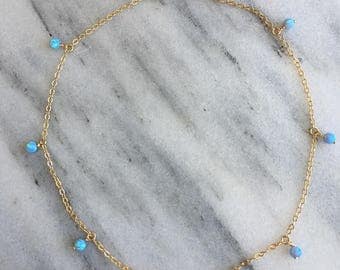 14K Gold Filled Opal Choker Necklace.Layering Necklace.