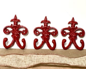 Rustic Farmhouse Wall Hooks - Set of 3 - Farmhouse Key Holder - Modern Farmhouse Wall Decor - Key Hook - Entryway Wall Hook - Entryway Decor
