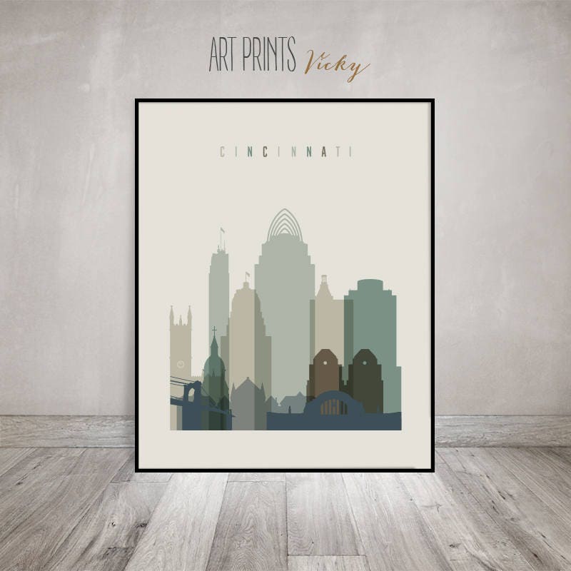 Cincinnati Print Cincinnati Poster Wall art Cincinnati