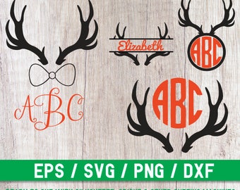 Deer svg, Deer Cut file, Deer Monogram, Deer Silhouette, Deer Cricut, Deer cutting file, Deer bow tie svg, Deer vector, Deer digital