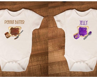 Twin Outfit, Twin ONESIE ®, Peanut Butter ONESIE ®, Jelly ONESIE ®, Matching Outfits, Twin Set, Twin Shirts, Jam Bodysuit, Twin Bodysuit