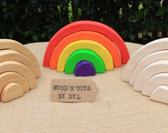 Lyn - Handmade Wooden Toy Rainbow Puzzle