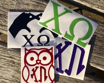 Chi Omega Decals | Sorority Stickers | Sorority Decals | Official Greek Licensed Product